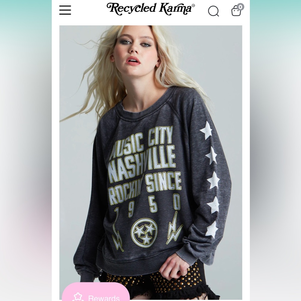 Recycled Karma Music City Nashville Sweatshirt - Size: L